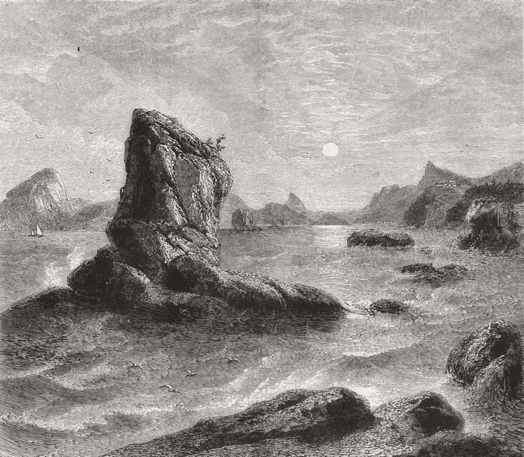 BRAZIL. Sketches on the coast of Brazil-View of the Bay of Rio de Janeiro 1872